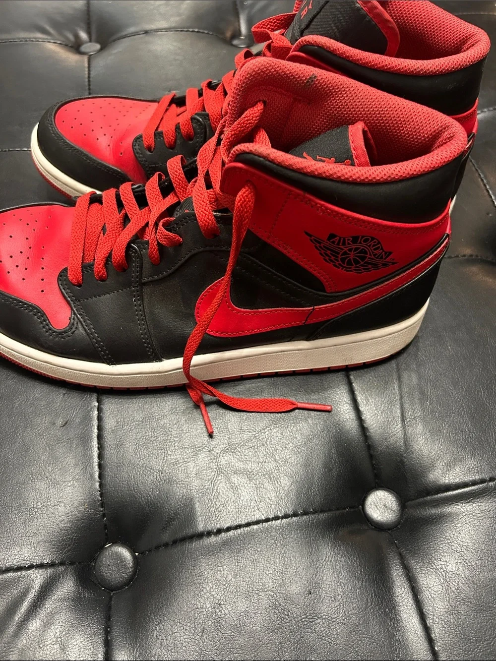 Nike Red and Black High-Top Sneakers